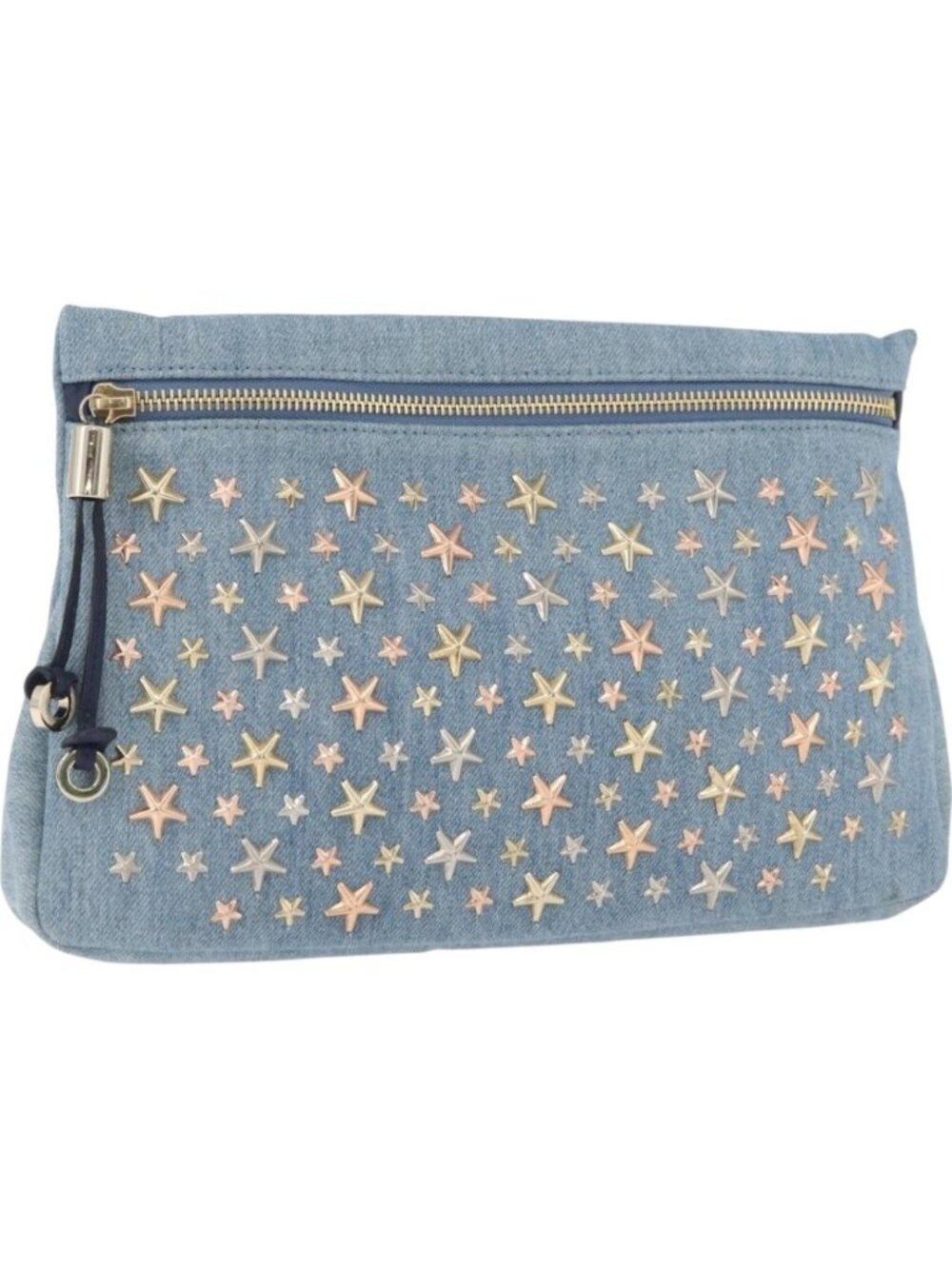 Jimmy Choo Studs Clutch Bag Denim Blue